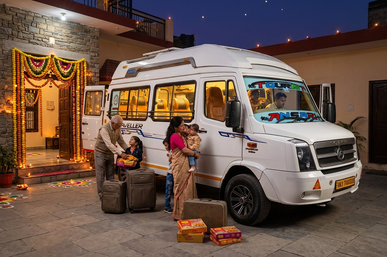 Anywhere Taxi Service Force Tempo Traveller - family and group Diwali trips from Dehradun
