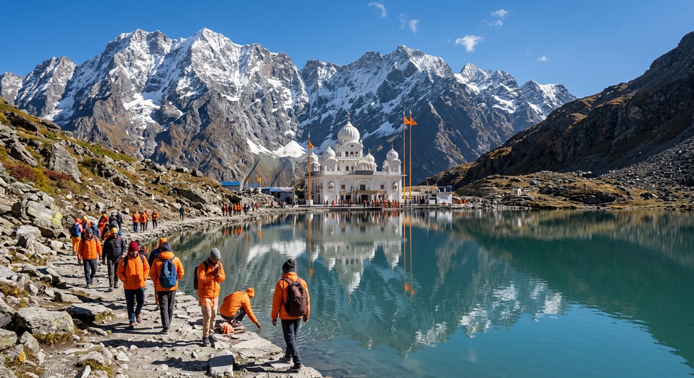 Hemkund Sahib and Lokpal lake at 4,329 m