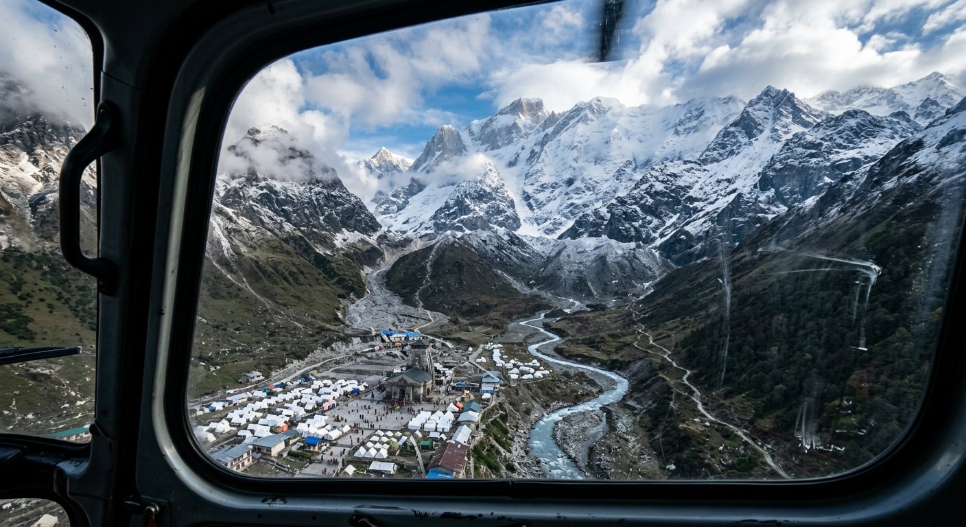 Kedarnath valley from the helicopter window