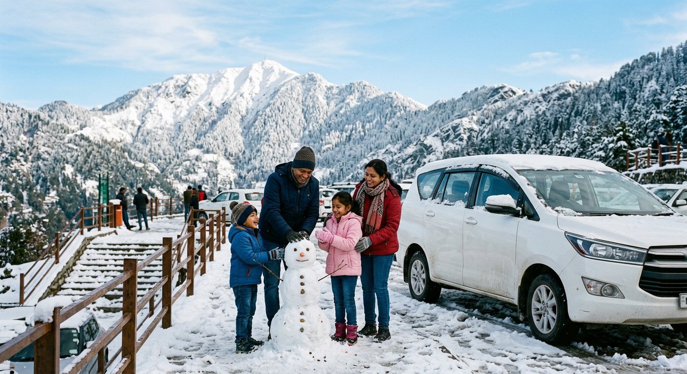 Snow-day at the viewpoint, late December
