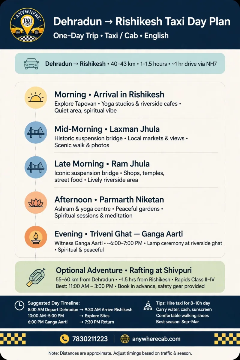 Rishikesh day plan infographic