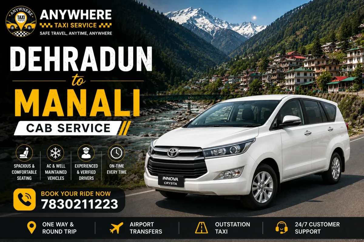Dehradun to Manali cab and tour package