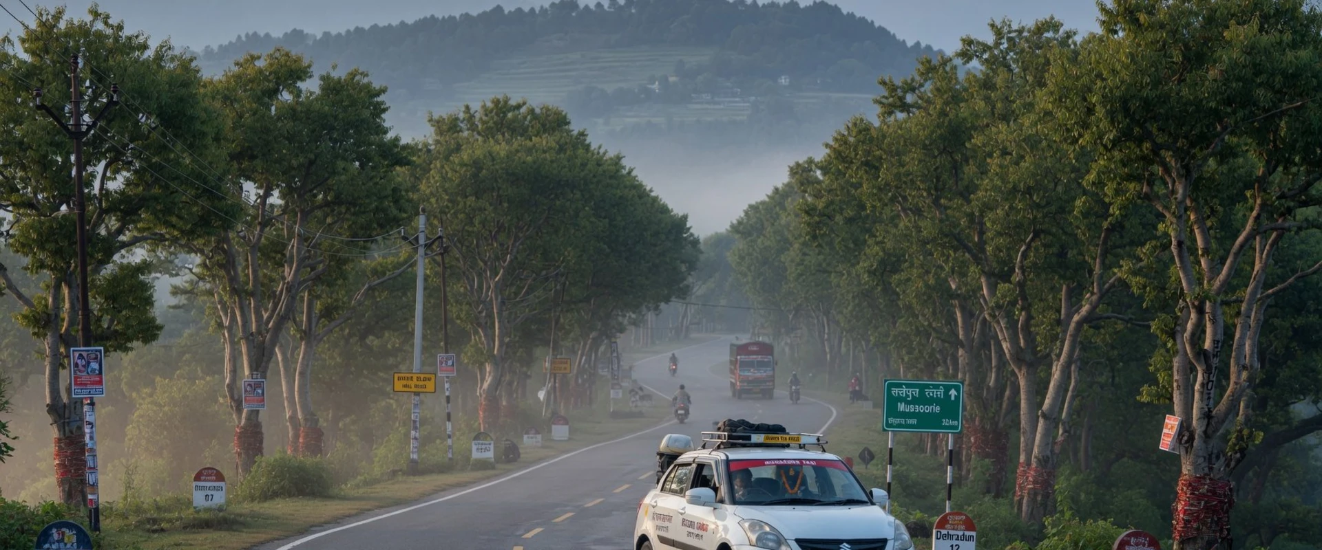 Rajpur Road Dehradun taxi drive